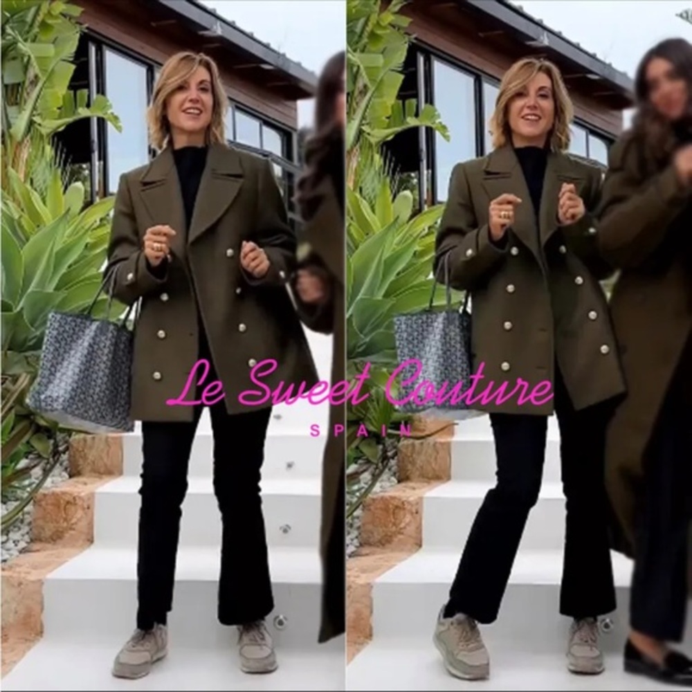 Zara wool blend double breasted coat